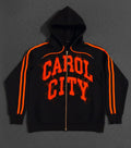 Carol City Zip Hoodie - Black/Orange