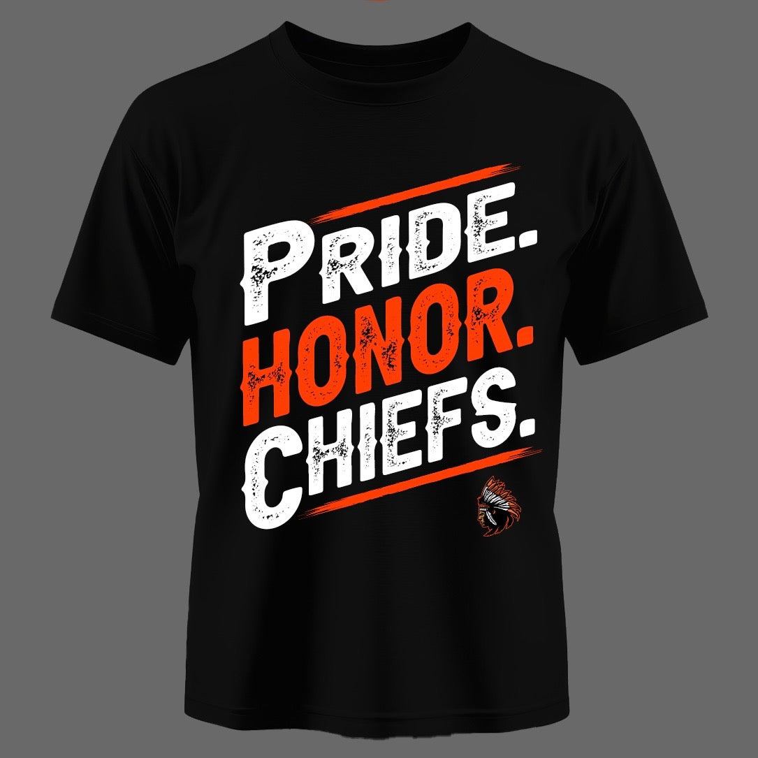 Chiefs Pride T-Shirt - Pride. Honor. Chiefs. - Black